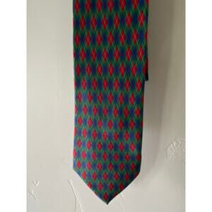 Club Room Christmas Argyle Mens Silk Tie